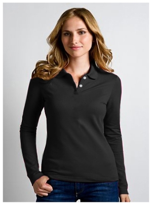 Female polo shirt black color - Click Image to Close